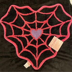 Betsey Johnson Heart Shaped Spider Web Bath Rug